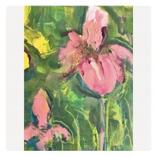 Peacock in the Garden is an original floral oil painting Peacock in the Garden is an original floral oil painting